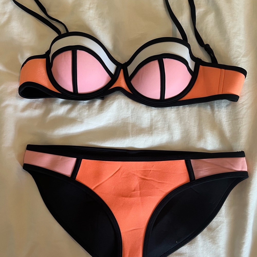 Triangl Orange and Pink Women's Bikini Set